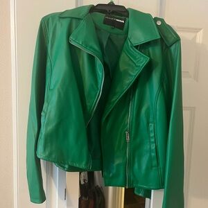 ‼️‼️SOLD‼️‼️ Fashion Nova Green Leather Moto Jacket